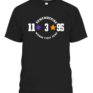 REMEMBERING MAMBA FIRST GAME 11 3 95 SHIRT Austin Reaves Los Angeles Lakers CABT black front.jpg