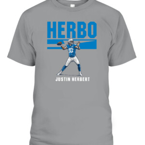 HERBO MODE SHIRT JUSTIN HERBERT Los Angeles Chargers CABT sport grey front.jpg