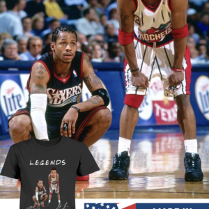 FriendsLegendsAllenIversonAndSteveFrancisNBALegendsBasketballT ShirtPhiladelphia76ers HoustonRocketswomen sSHIRT