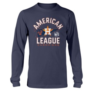 Houston Baseball 2021 American League Champions T Shirt Houston Astros Locker Room Longsleeve