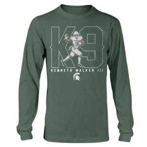 KENNETH WALKER III K9 SHIRT Spartans MICHIGAN STATE Lonngsleeve