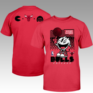 PacmanHighScoreBullsShirtFunnyPacman ChicagoBullsshirt1