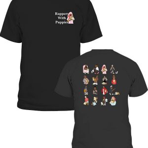 rappers with puppies shirt black