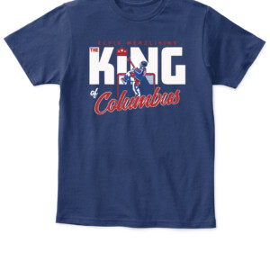 THE KING OF COLUMBUS SHIRT ELVIS MERZLIKINS Columbus Blue Jackets APKT navy front.jpg