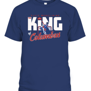 THE KING OF COLUMBUS SHIRT ELVIS MERZLIKINS Columbus Blue Jackets CABT navy front.jpg