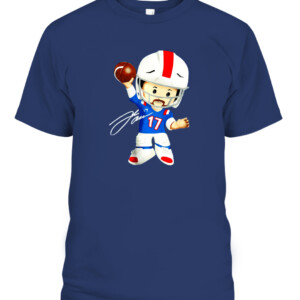 Josh Allen Little People T Shirt Buffalo Bills Fisher Price CABT navy front.jpg