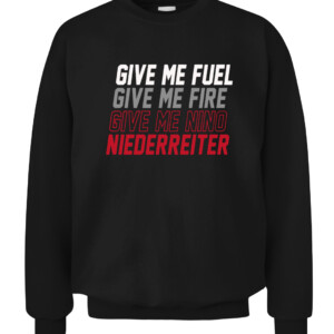 GIVE ME FUEL GIVE ME FIRE GIVE ME NINO NIEDERREITER SHIRT Nino Niederreiter Carolina Hurricanes CACS black front.jpg