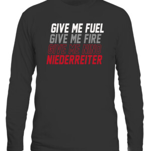 GIVE ME FUEL GIVE ME FIRE GIVE ME NINO NIEDERREITER SHIRT Nino Niederreiter Carolina Hurricanes CALS black front.jpg