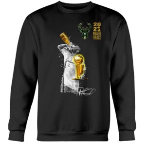 Tucker chugging and spitting out Champagne Shirt P.J. Tucker Milwaukee Bucks 2021 NBA Finals Champions