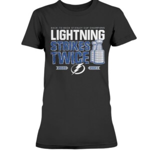 Back-to-Back Stanley Cup Champions Lightning Strikes Twice T-Shirt Tampa Bay Lightning 2021 Stanley Cup Champions