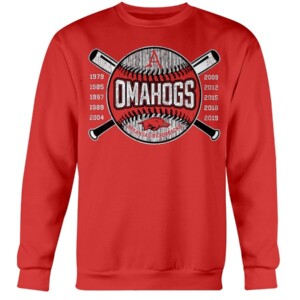OMAHOGS SHIRT 2021 Arkansas Razorback years Arkansas has played in Omaha