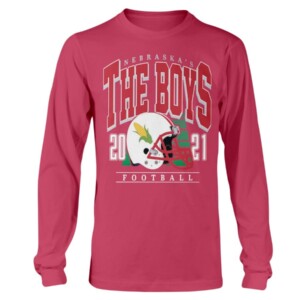 THE BOYS NB HELMET RED SHIRT Nebraska Cornhuskers