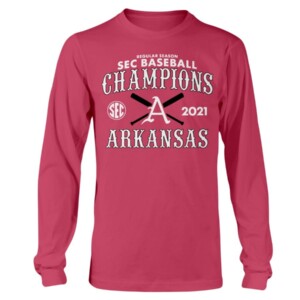 ARKANSAS 2021 SEC BASEBALL CHAMPIONS SHIRT 2021 Arkansas Razorback SEC Baseball Champ