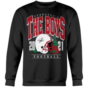 THE BOYS NB HELMET BLACK SHIRT Nebraska Cornhuskers