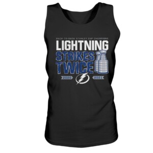 Back-to-Back Stanley Cup Champions Lightning Strikes Twice T-Shirt Tampa Bay Lightning 2021 Stanley Cup Champions