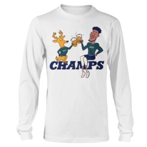 Bango & Giannis - Cheers to the Deer Shirt Bango-Jabbar Giannis Antetokounmpo Milwaukee Bucks 2021 NBA Finals Champions White Shirt