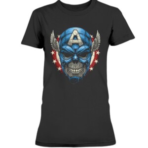 Captain America Skull avengers mashup Superhero T-Shirt STAR SPANGLED SKULL