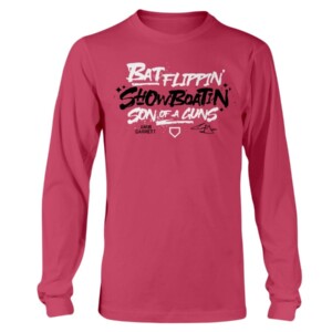 BAT FLIPPIN' SHOW BOATIN' SON OF A GUNS SHIRT Amir Garrett - Cincinnati Reds
