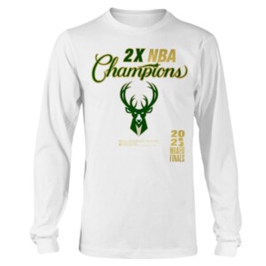 2021 Finals Champions T-Shirt 2X NBA Champions Milwaukee Bucks Locker Room 2021 NBA Finals Champions