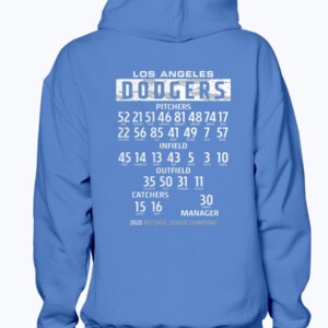 Los Angeles Dodgers 2020 National League Champions Bloop Single Roster T-Shirt