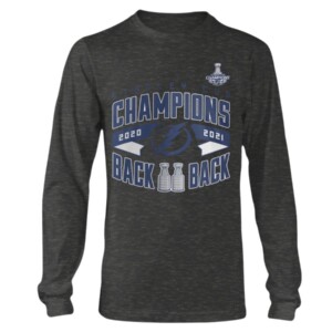 Double Trophy T-Shirt Tampa Bay Lightning 2021 Stanley Cup Champions
