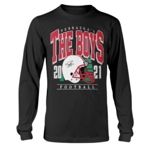 THE BOYS NB HELMET BLACK SHIRT Nebraska Cornhuskers