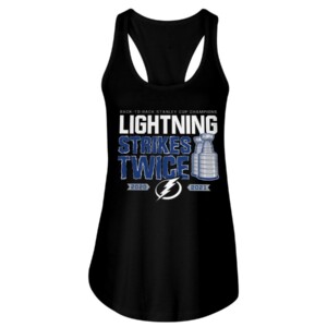 Back-to-Back Stanley Cup Champions Lightning Strikes Twice T-Shirt Tampa Bay Lightning 2021 Stanley Cup Champions
