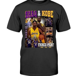 SHAQ AND KOBE THREE-PEAT Los Angeles Lakers