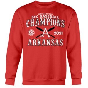 ARKANSAS 2021 SEC BASEBALL CHAMPIONS SHIRT 2021 Arkansas Razorback SEC Baseball Champ