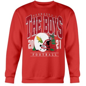 THE BOYS NB HELMET RED SHIRT Nebraska Cornhuskers