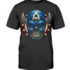 Captain America Skull avengers mashup Superhero T-Shirt STAR SPANGLED SKULL