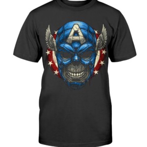 Captain America Skull avengers mashup Superhero T-Shirt STAR SPANGLED SKULL