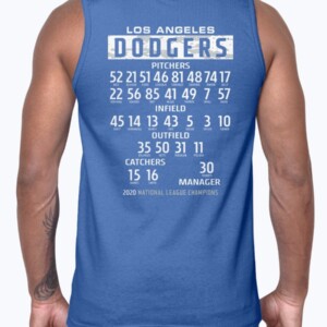 Los Angeles Dodgers 2020 National League Champions Bloop Single Roster T-Shirt
