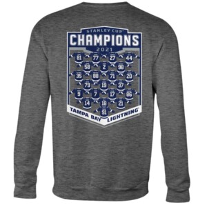 2021 Stanley Cup Champions Jersey Roster T-ShirtTampa Bay Lightning Jersey Roster
