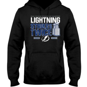 Back-to-Back Stanley Cup Champions Lightning Strikes Twice T-Shirt Tampa Bay Lightning 2021 Stanley Cup Champions
