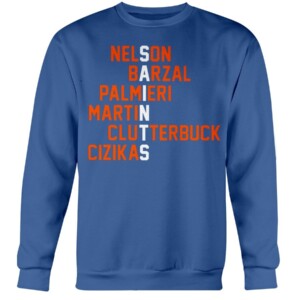 NEW YORK SAINTS NAMES SHIRT Orleans Saints - New York Islanders - Islanders name Saint Roster Brock Nelson - Mathew Barzal - Kyle Palmieri - Matt Martin - Cal Clutterbuck - Casey Cizikas