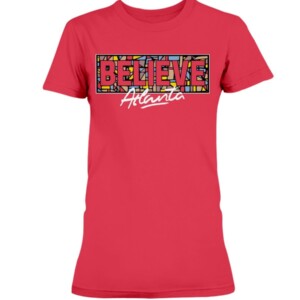 BELIEVE ATLANTA SHIRT Hawks Stained-Glass Logo Atlanta Hawks 2021 NBA Playoffs