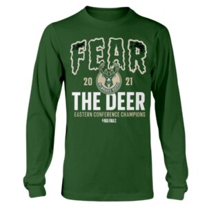FEAR THE DEER T-Shirt Milwaukee Bucks 2021 Eastern Conference Champions Team Roster NBA FINAL