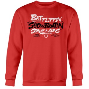 BAT FLIPPIN' SHOW BOATIN' SON OF A GUNS SHIRT Amir Garrett - Cincinnati Reds
