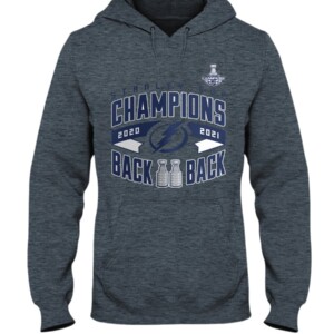 Double Trophy T-Shirt Tampa Bay Lightning 2021 Stanley Cup Champions