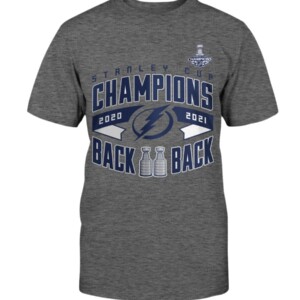 Double Trophy T-Shirt Tampa Bay Lightning 2021 Stanley Cup Champions