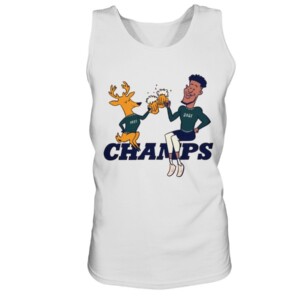 Bango & Giannis - Cheers to the Deer Shirt Bango-Jabbar Giannis Antetokounmpo Milwaukee Bucks 2021 NBA Finals Champions White Shirt
