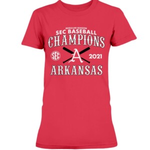 ARKANSAS 2021 SEC BASEBALL CHAMPIONS SHIRT 2021 Arkansas Razorback SEC Baseball Champ