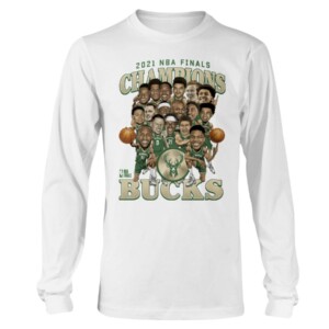 2021 Finals Champions Team Caricature Roster T-Shirt Milwaukee Bucks 2021 NBA Finals Champions