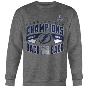 Double Trophy T-Shirt Tampa Bay Lightning 2021 Stanley Cup Champions