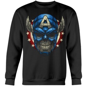 Captain America Skull avengers mashup Superhero T-Shirt STAR SPANGLED SKULL