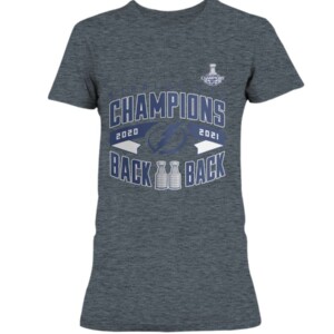Double Trophy T-Shirt Tampa Bay Lightning 2021 Stanley Cup Champions