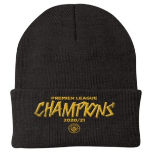 Manchester City Premier League 2020 -2021 Champions Yupoong Cuffed Beanie