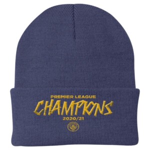Manchester City Premier League 2020 -2021 Champions Yupoong Cuffed Beanie