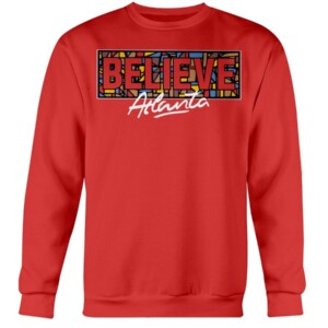 BELIEVE ATLANTA SHIRT Hawks Stained-Glass Logo Atlanta Hawks 2021 NBA Playoffs